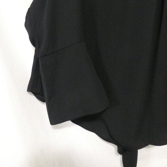 RACHEL - Rachel Roy | 2X | Elegant Black Blouse With Tie Detail - Picture 12 of 14
